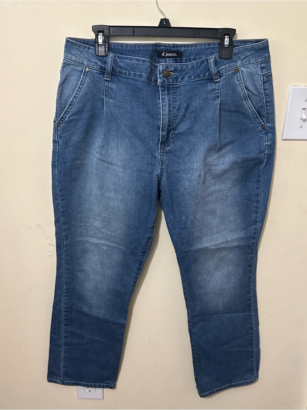 d. jeans Light Blue Denim Jeans with Branded Button